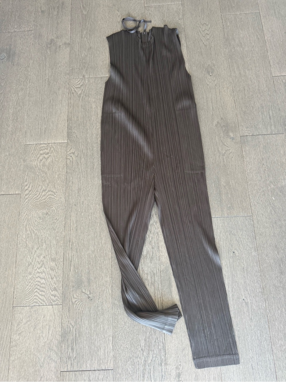 issey miyake pleats please  jumpsuit gray